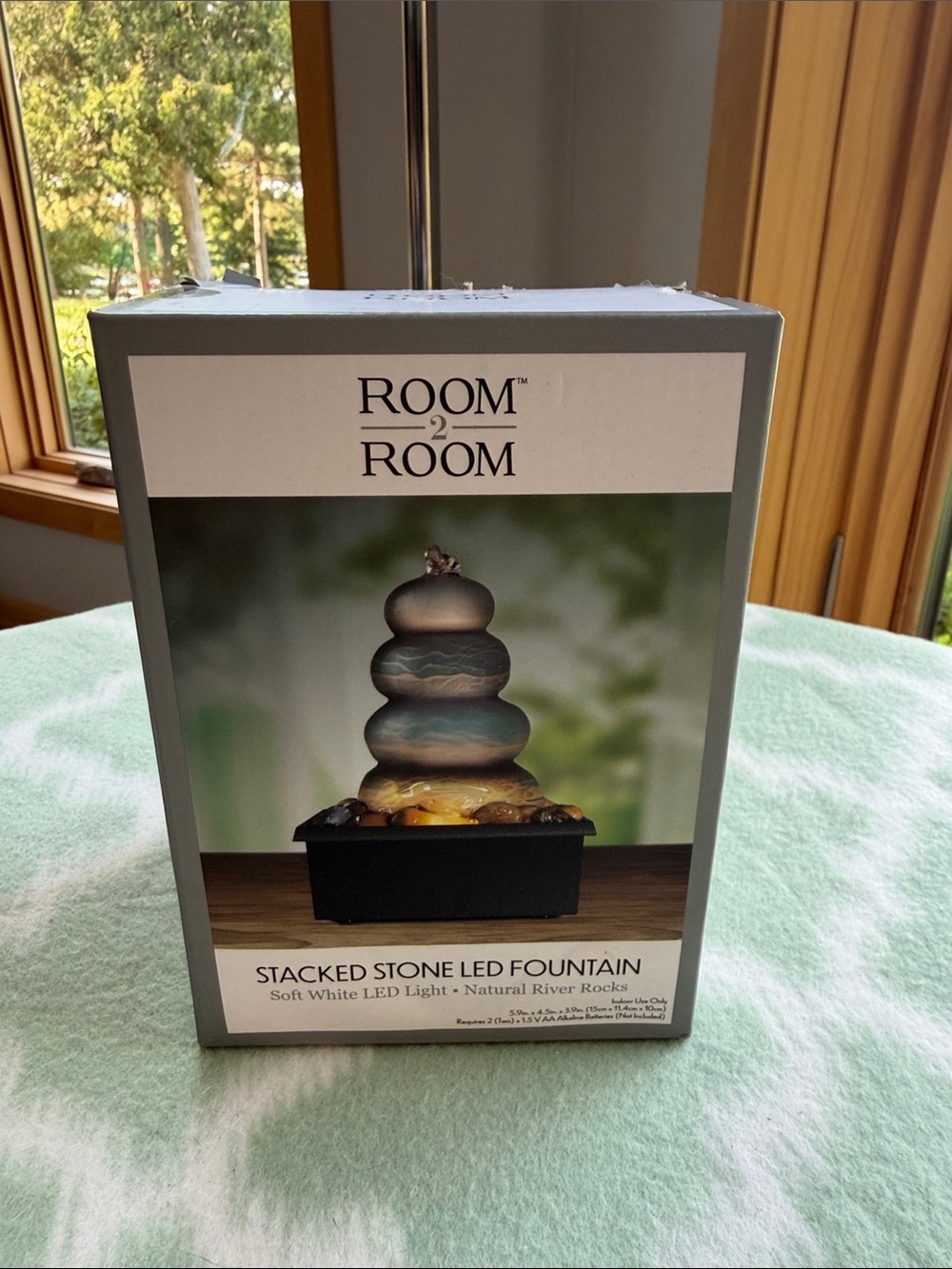 ROOM2ROOM Stacked Stone LED Fountain - Gray Tones